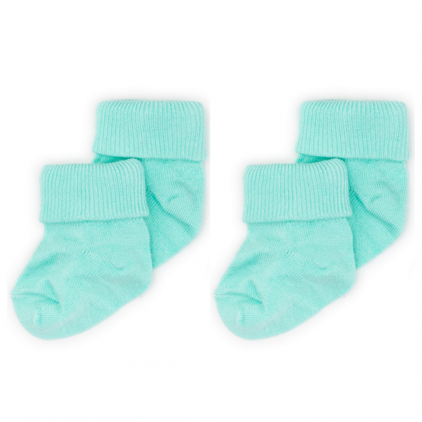 Novibaby 2li Bambu Bebek Çorap I Sea Green I 0-6 ay I Mint Yenidoğan Bebek Çorabı