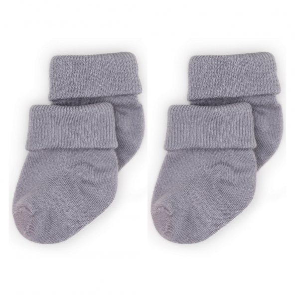 Novibaby 2li Bambu Bebek Çorap I Cloud I 0-6 ay I Gri Yenidoğan Bebek Çorabı