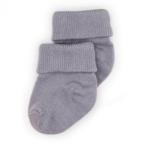 Novibaby 2li Bambu Bebek Çorap I Cloud I 0-6 ay I Gri Yenidoğan Bebek Çorabı - 2
