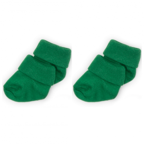 Novibaby 2li Bambu Bebek Çorap I Pine Green I 0-6 ay I Yeşil Yenidoğan Bebek Çorabı