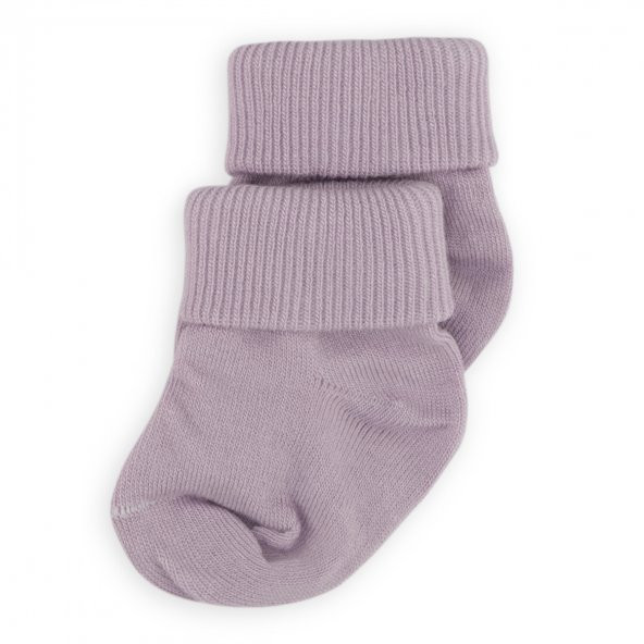 Novibaby 2li Bambu Bebek Çorap I Purple I 0-6 ay I Lila Yenidoğan Bebek Çorabı - 2