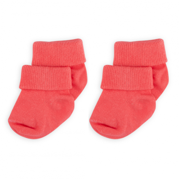Novibaby 2li Bambu Bebek Çorap I Candy I 0-6 ay I Nar Çiçeği Yenidoğan Bebek Çorabı