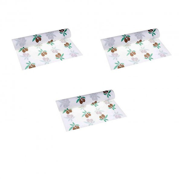 Roll-Up Tek Kullanımlık Kağıt Laminelli Masa Örtüsü - 100x150 Cm. - Zeytin Desenli -16 Yaprak 3 Rulo - Resim 2