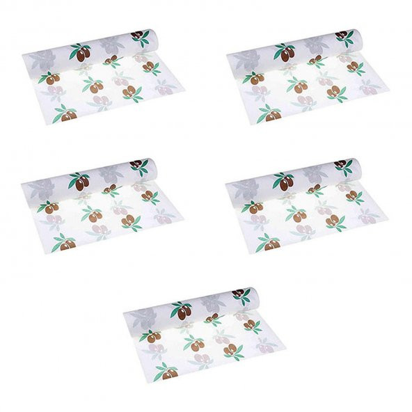 Roll-Up Zeytin Desenli Tek Kullanımlık Laminelli Kağıt Masa Örtüsü - 100x150 Cm. - 16 Yaprak 5 Rulo - Resim 2