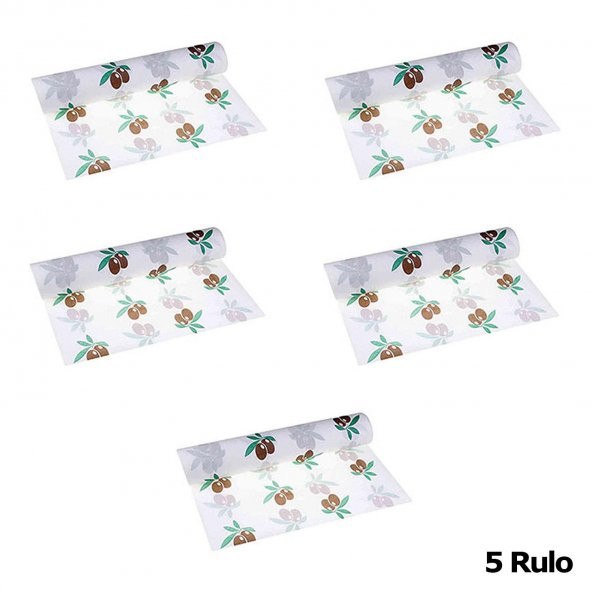 Roll-Up Zeytin Desenli Tek Kullanımlık Laminelli Kağıt Masa Örtüsü - 100x150 Cm. - 16 Yaprak 5 Rulo - Resim 3