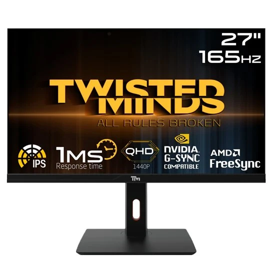 TWISTED MINDS 27 TM272QE QHD 165Hz 1MS HDMI DP FREESYNCGSYNC ÇERÇEVESİZ RGB IPS GAMING MONİTÖR