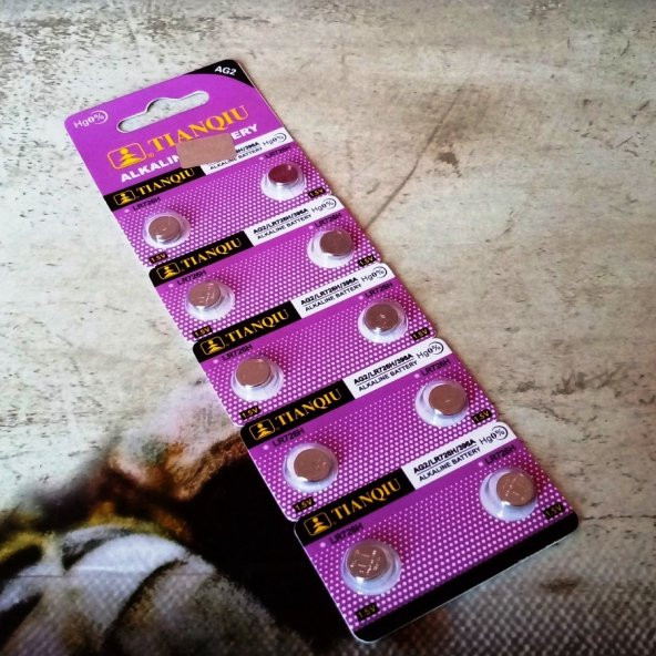 BUTTON ALKALINE BATTERY AG SERİA AG 2 PİL LR 726 PİL SR 396 PİL 396 A PİL SAAT PİLİ YEDEK PİL
