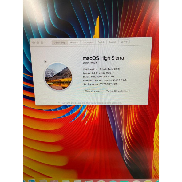MacBook Pro 15 inç Retina Ekran i7 İşlemci 8gb Ram 500 Hdd Teşhir - 5