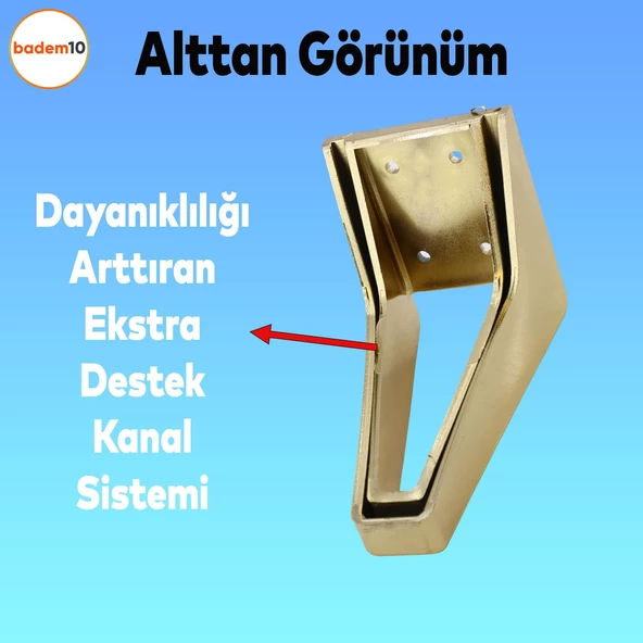 Penta Lüks Mobilya Kanepe Sehpa Tv Ünitesi Koltuk Ayağı 15 Cm Altın Gold Baza Ayakları - Resim 3