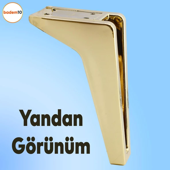 Penta Lüks Mobilya Kanepe Tv Ünitesi Koltuk Ayağı 18 Cm Altın Gold Konsol Ayakları - 7