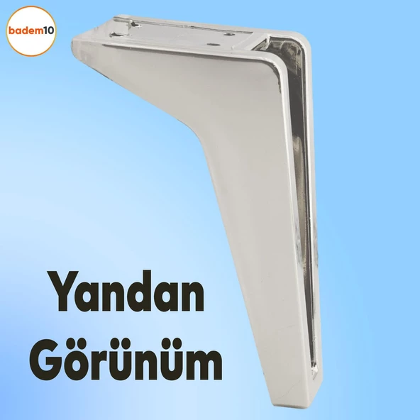 Penta Lüks Mobilya Kanepe Sehpa Tv Ünitesi Koltuk Ayağı 15 Cm Plastik Krom Renk Baza Ayakları - 5