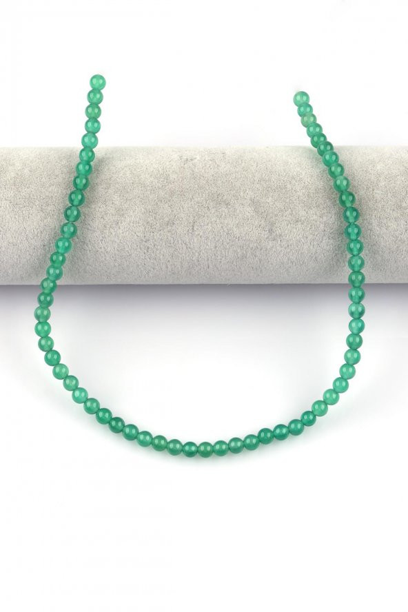 Yeşil Akik Doğal Taş Dizi 6 mm Küre Kesim - Resim 2