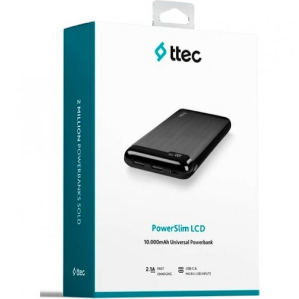 Ttec 2BB183S Powerslım LCD 10.000 Mah Taşınabılır Şarj Aletı / Powerbank