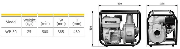 Gardenpro WP-30 Benzinli Su Motoru 3x3 - 3