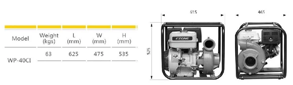 Gardenpro WP-40CI Yüksek Basınçlı Su Motoru 60 mt-90 Ton/saat 15 Hp