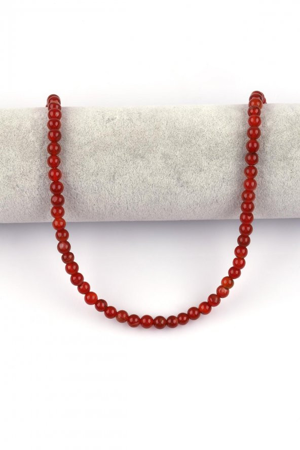 Açık Kahverengi Akik Doğal Taş Dizi 6 mm Küre Kesim - Resim 2