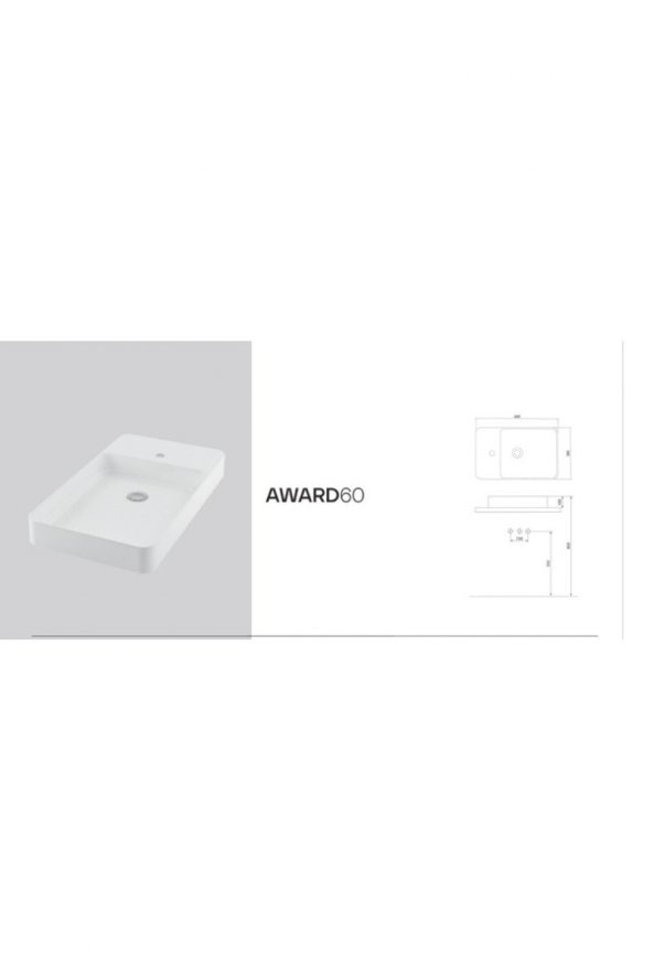 Karen Banyo Award Tezgah Üstü 38X60 Lavabo - 2