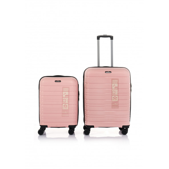 Hotowa Gold PP Valiz 8010 Pembe TSA Kilitli İkili Set - 2