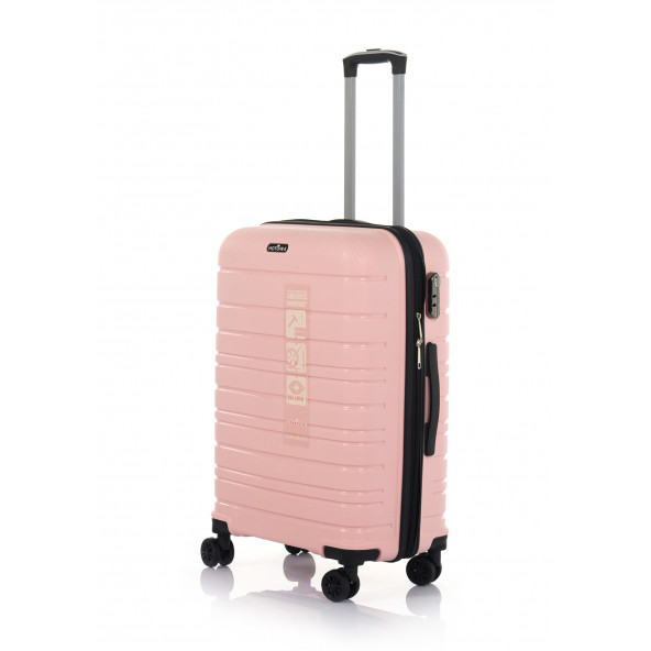 Hotowa Gold PP Valiz 8010 Pembe TSA Kilitli İkili Set - 3