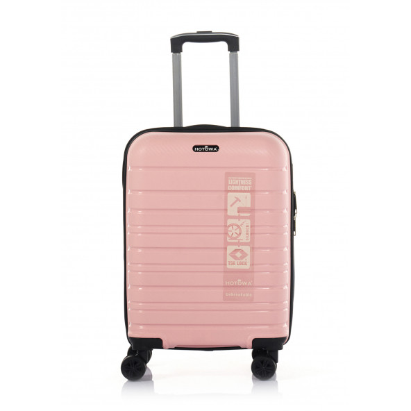 Hotowa Gold PP Valiz 8010 Pembe TSA Kilitli Üçlü Set - 4