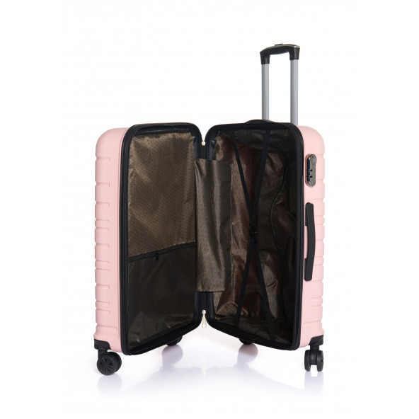 Hotowa Gold PP Valiz 8010 Pembe TSA Kilitli Üçlü Set - 5