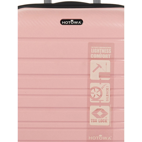 Hotowa Gold PP Valiz 8010 Pembe TSA Kilitli Üçlü Set - 6