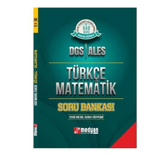 MEDYAN YAYINLARI DGS-ALES TÜRKÇE MATEMATİK SORU BANKASI - 3