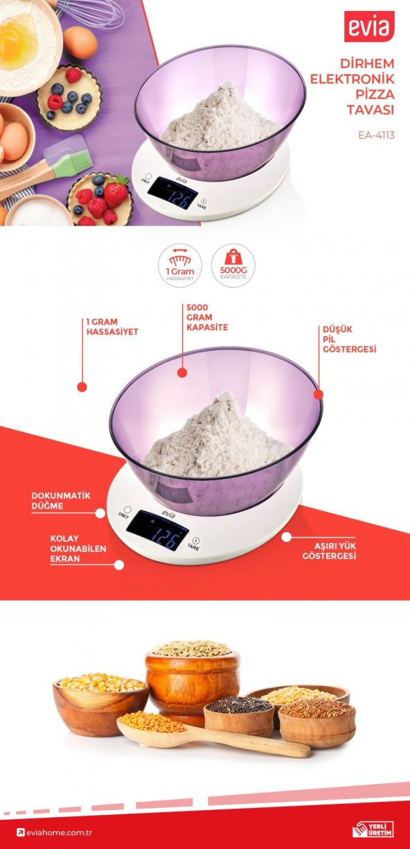 Evia Dirhem EA-4113 Mutfak Tartısı - 4