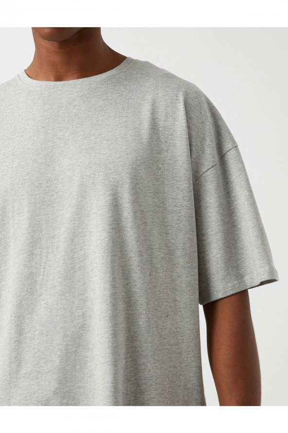 Oversize Basic Tişört - Resim 5