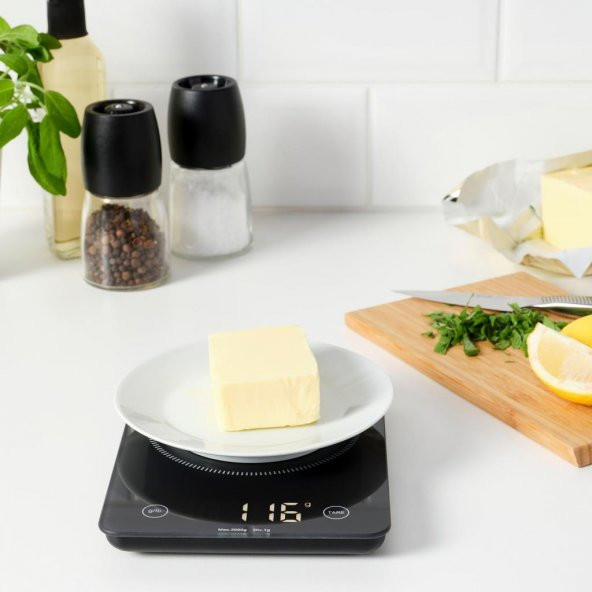 IKEA Genomsnıtt Hassas Dijital Mutfak Tartısı Terazi Siyah 3 Kg - 6