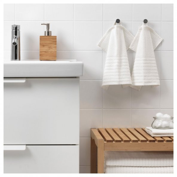 4 Adet Banyo-Mutfak El Havlusu Beyaz Renk MeridyenDukkan 30x30 cm, 4 Lü - 4