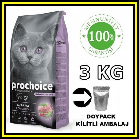 Pro choice Pro38 kitten kuzu etli yavru kedi 3 kg açık mama