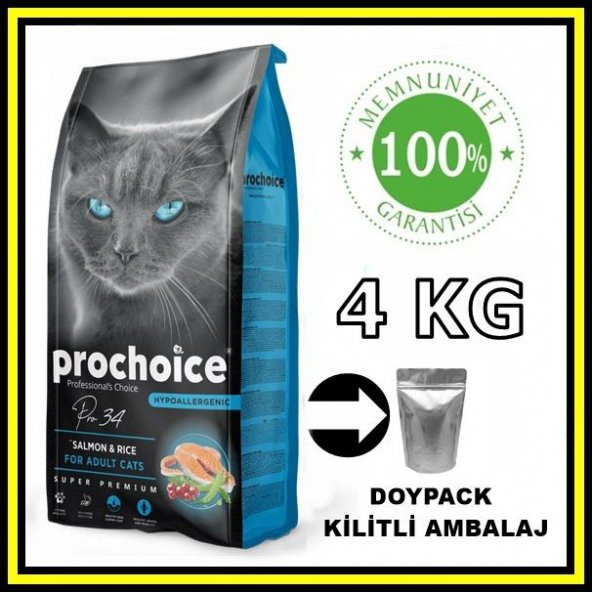 Pro choice Pro34 somonlu yetişkin kedi 4 kg açık mama