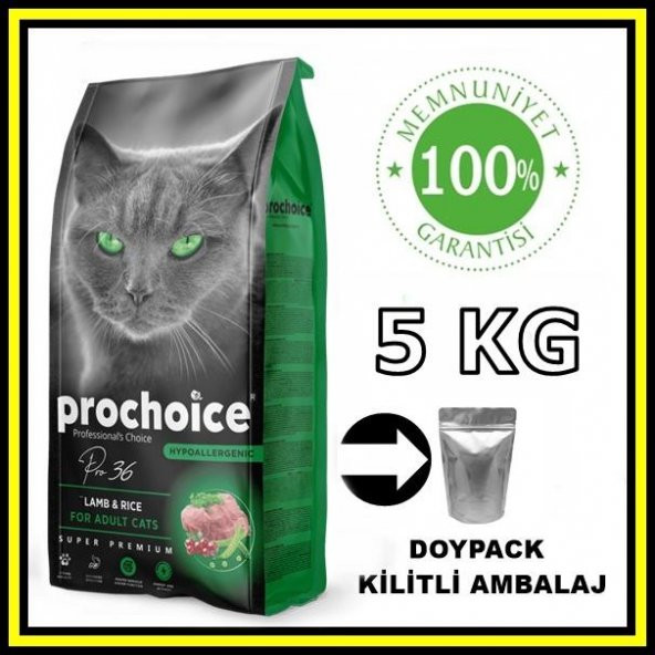 Pro choice Pro36 kuzu etli yetişkin kedi 5 kg açık mama