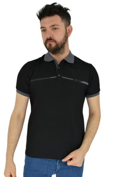 Erkek Polo Yaka Tişört Waffle 2369 BGL-ST02792 - Resim 3