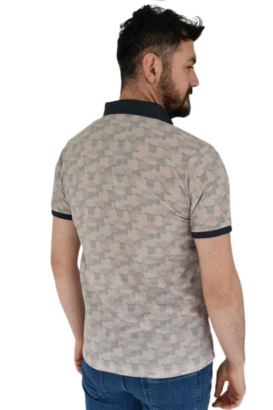 Erkek Polo Yaka Dijital Baskılı Tişört Waffle 2373 BGL-ST02795 - Resim 5