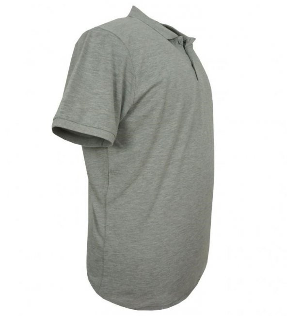 Büyük Beden Erkek Tişört Polo Yaka Düz Pike Gri - 2