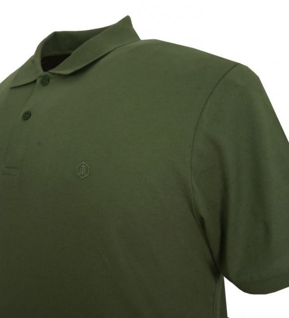 Büyük Beden Erkek Tişört Polo Yaka Düz Pike Haki - 3