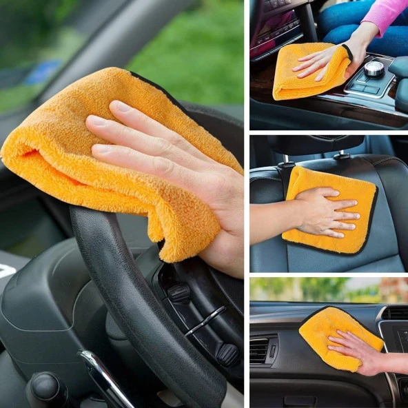 ALPARS Süper Emici Microfiber Araç Yıkama Ve Kurulama Bezi 40x70 Sarı - 3