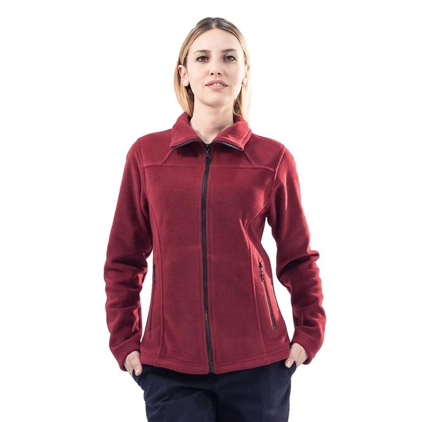 Şensel, Kadın Polar Mont, Bordo -99E315- Cepli, Outdoor