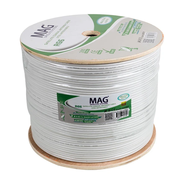 Mag Rg59 Fa Mini Dual Bitişik 48 Tel Çanak Anten Kablosu Lnb Uydu Cihazı Arası Anten Kablo 300 Metre - 10