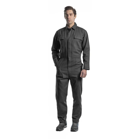 Şensel, İş Tulumu, Koyu Gri -55E232- İş Elbisesi-Üniforma-İş Kıyafeti