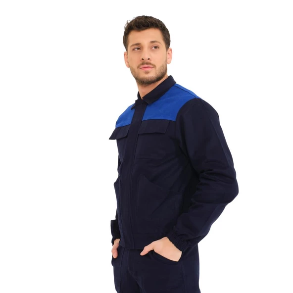 Şensel, Mont Takım, Lacivert-Saks -90E545- İş Takımı-İş Elbisesi - 4