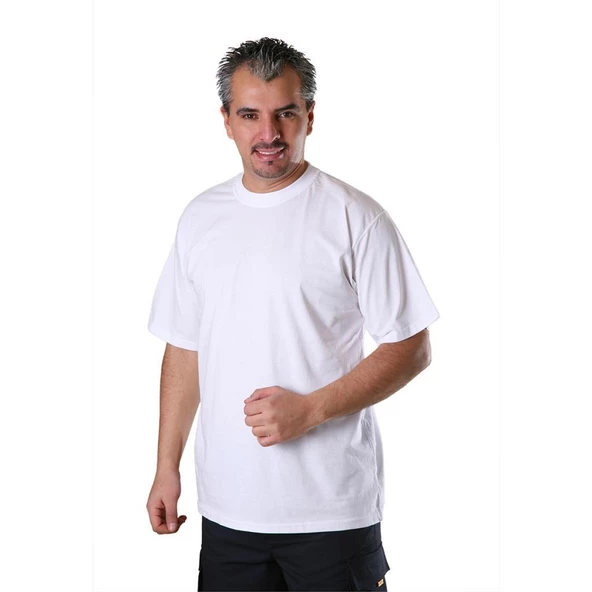 Sıfır Yaka Tişört, Beyaz -112E310- Bisiklet Yaka Tshirt, T-shirt