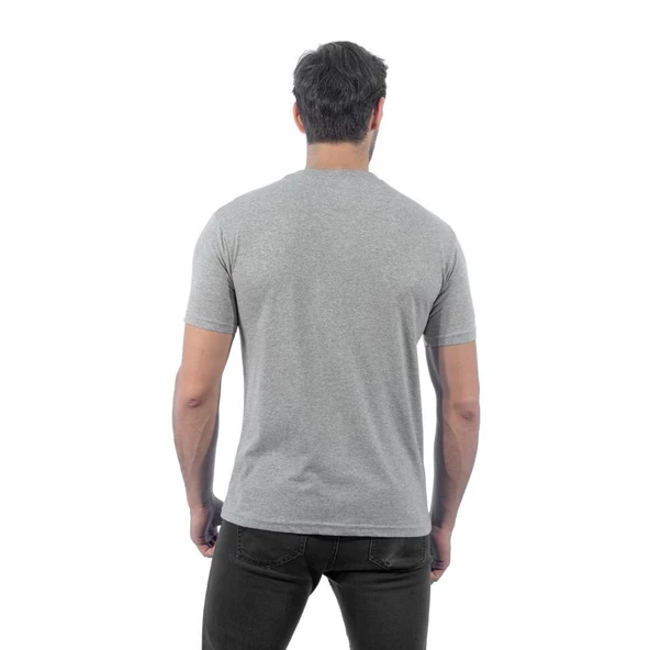 Sıfır Yaka Tişört, Gri -112E630- Bisiklet Yaka Tshirt, T-shirt - 2