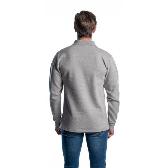 Şensel, Sweatshirt,  Gri, Polo Yaka -107E5400- Pamuklu, Kışlık - 2