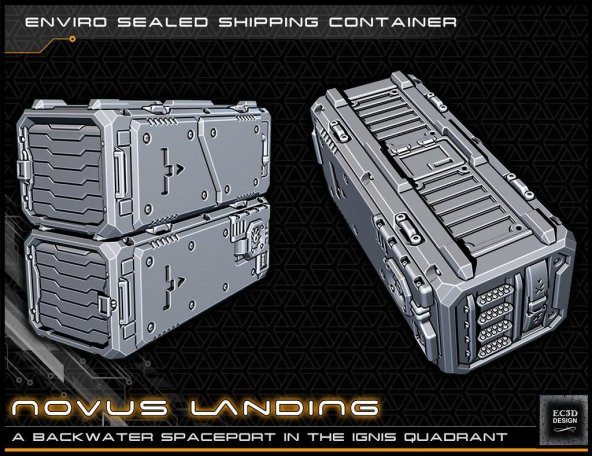Scifi Nakliye Konteyner - 28-32Mm Gaming - Novus İniş Plastik Aparat