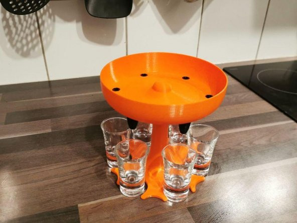 6 Atış Schnaps Dispenser Ve Taşıyıcı - Partiyi Hızlandırır) Plastik Aparat - 1
