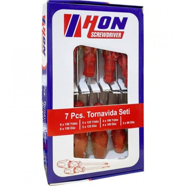 Hon 7 Parça Düz ve Yıldız Tornavida Set ürün görseli