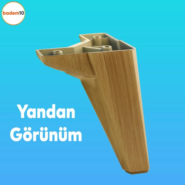 Sedir Lüks Mobilya Kanepe Tv Ünitesi Koltuk Ayağı 15 Cm Desenli Açık Ceviz Baza Ayakları (4 ADET) - 6